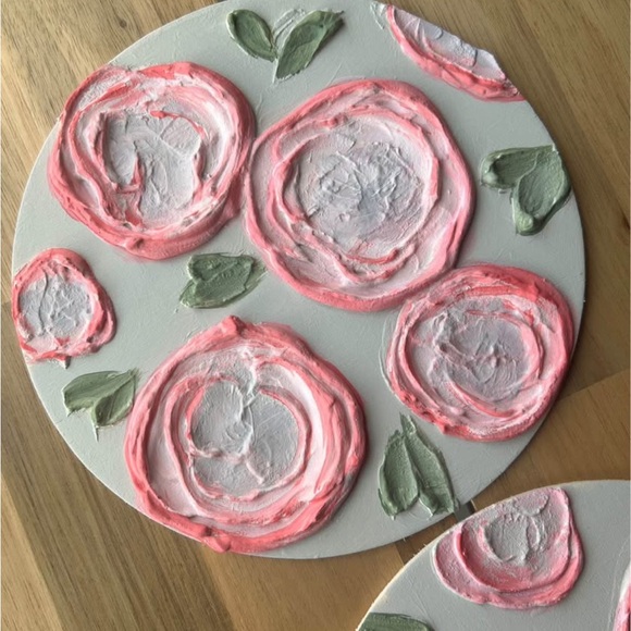 Floral Round Wall Art Decor 6.5” - Picture 5 of 5